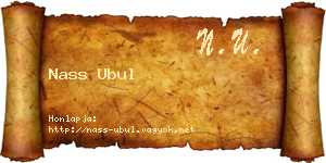 Nass Ubul névjegykártya